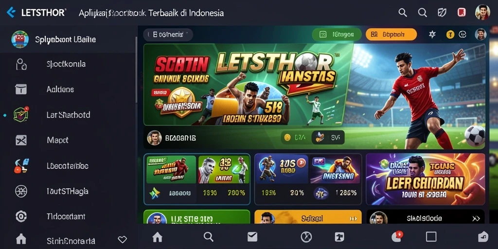 Tampilan menarik dari gameplay LETSTHOR yang menawarkan taruhan olahraga.