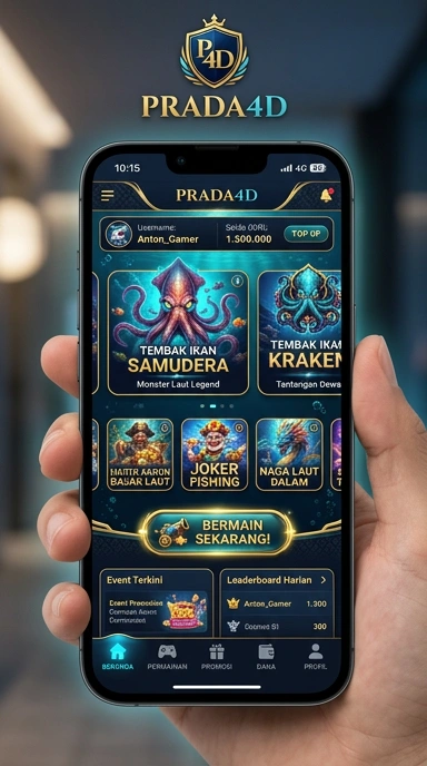 Tampilan antarmuka utama aplikasi prada4d yang menarik.