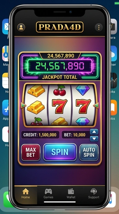 Screenshot aplikasi prada4d yang menunjukkan berbagai pilihan aplikasi.
